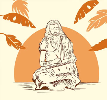 A Saint noting down vedic mathematics tricks